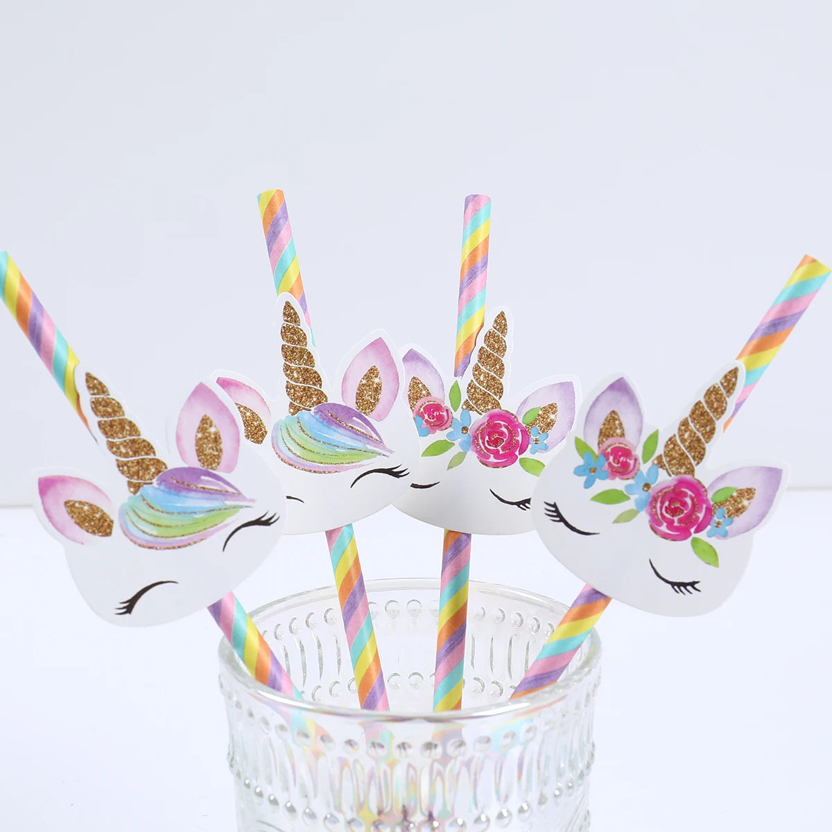 20pcs Unicorn Party Disposable Straws Unicorn Birthday Party Decorations Kids Girl Baby Shower Wedding Pool Party Supplies