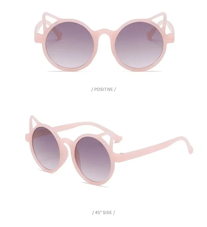 Girls Boys Cute Animal Cartoon Ears Sunglasses Outdoor Sun Protection Children Lovely Vintage Sunglasses Protection Classic Kids