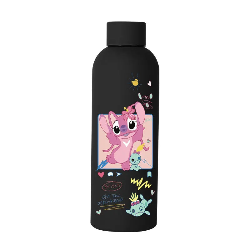 Lilo&Stitch Insulated Cup Sports Small Mouth Bottle Angel Colour Double-layer Vacuum Stainless Steel Cola Coffee Frosted Bottle