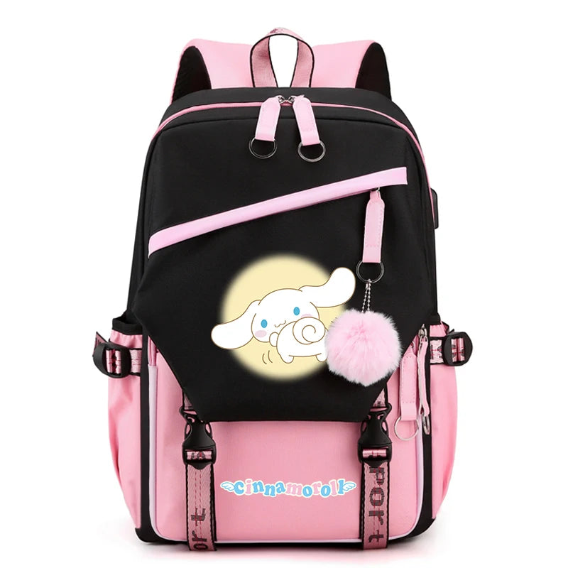 Sanrio Kuromi Cinnamoroll Backpack Teenager Student Rucksack Girl Boy Kids Anime Knapsack Women Cute Cartoon Bag Travel Mochilas