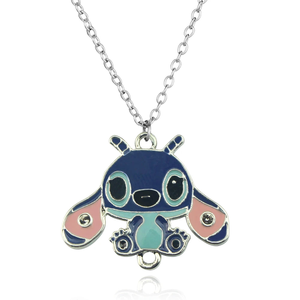 Lilo & Stitch Cartoon Metal Necklace Pendant Necklaces Characters Kids Gifts for Women Jewelry Children's Necklace Toy