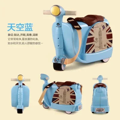 Children Travel luggage locker boy girl Can sit to Accept 50KG baby Multifunction creative suitcase kids Drag box
