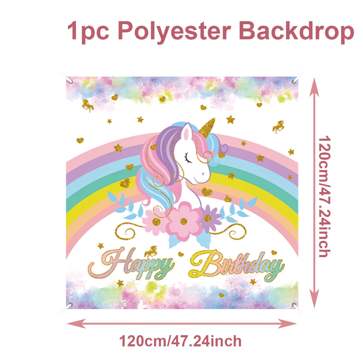Rainbow Unicorn Disposable Tableware Happy 1st Birthday Party Decorations Kids Favors Gifts Unicorn Baby Shower Girls Supplies