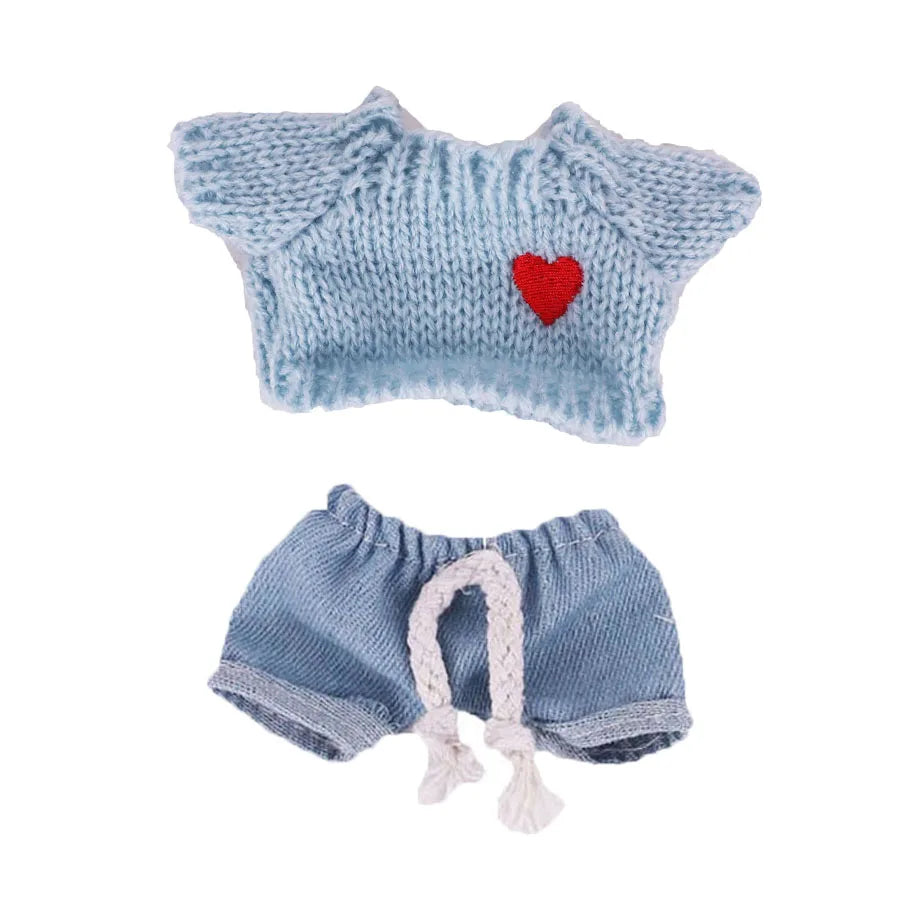 Doll Sweater Pants Shoes set For labubu Clothes 17 cm Doll Accessories,Toys For Girls,Christmas Festival Birthday Present