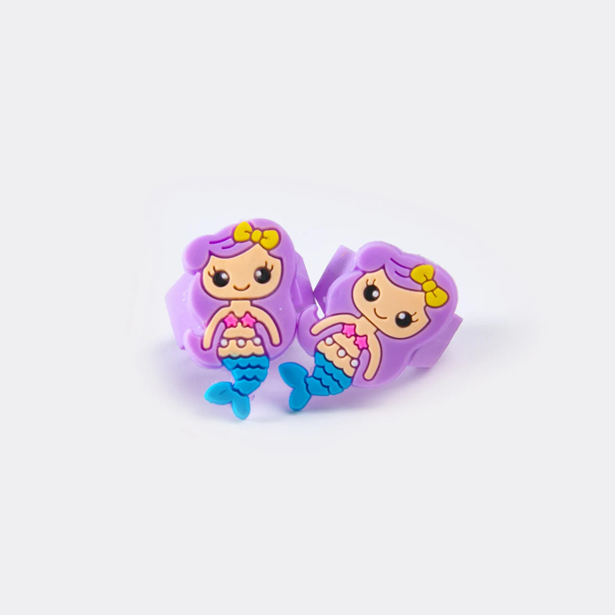 12pcs Cartoon Mermaid PVC Finger Ring Mermaid Theme Girls 1st 2th 3st Birthday Party Favors Little Mermaid Party Kids Gift