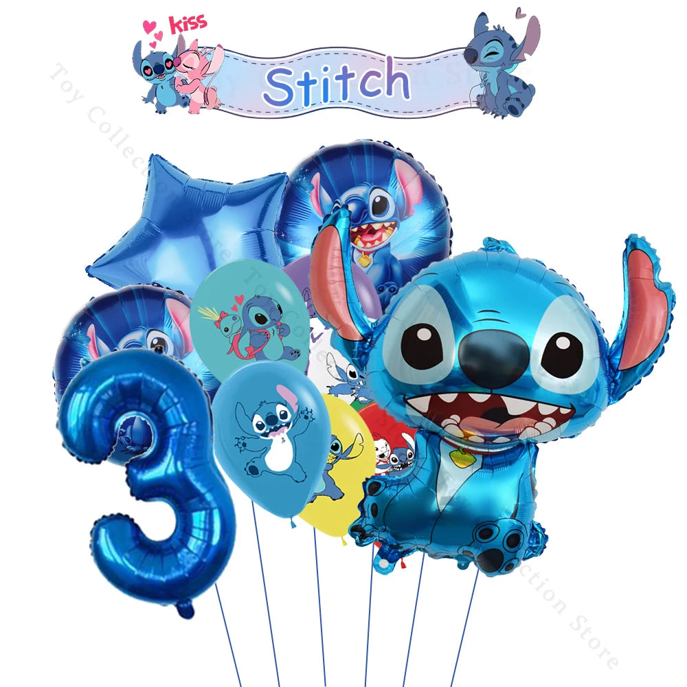 Lilo and Stitch Cartoon Children's Birthday Party Decoration Paper Plate Latex Foil Ballon Tablecloth Baby Shower Party Supplies