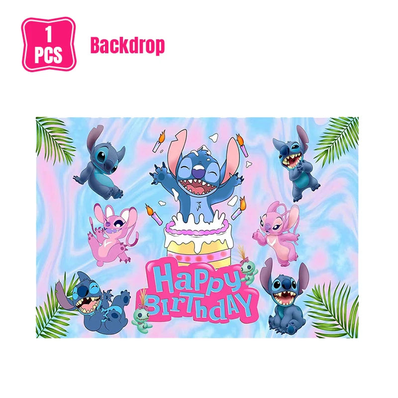 Lilo And Stitch Birthday Decorations Stitch Birthday Girl Party Decor Supplies Balloons Backdrop Banner Plates Cups Tablecloth