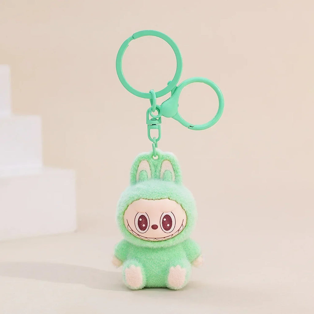 Cute Labubu Doll Pendant Keychain Exquisite Doll Fluff Pvc Toy Phone Ornaments Bag Charms Car Key Chain Kawaii Accessories Gifts
