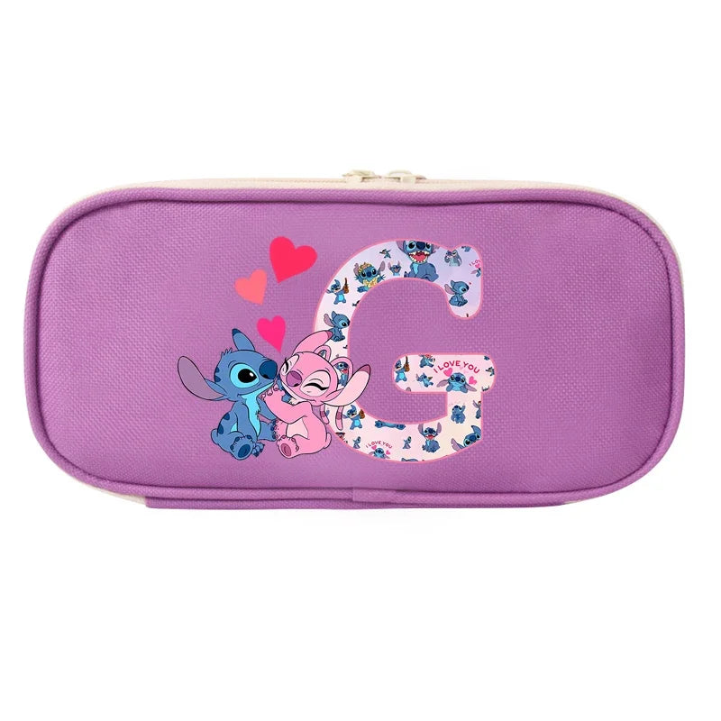 Lilo&Stitch Pencil Box Letter A B C Student School Supplies Stationery Kids Penbag Pencilcase Kawaii Boy Girl Birthday Cute Gift