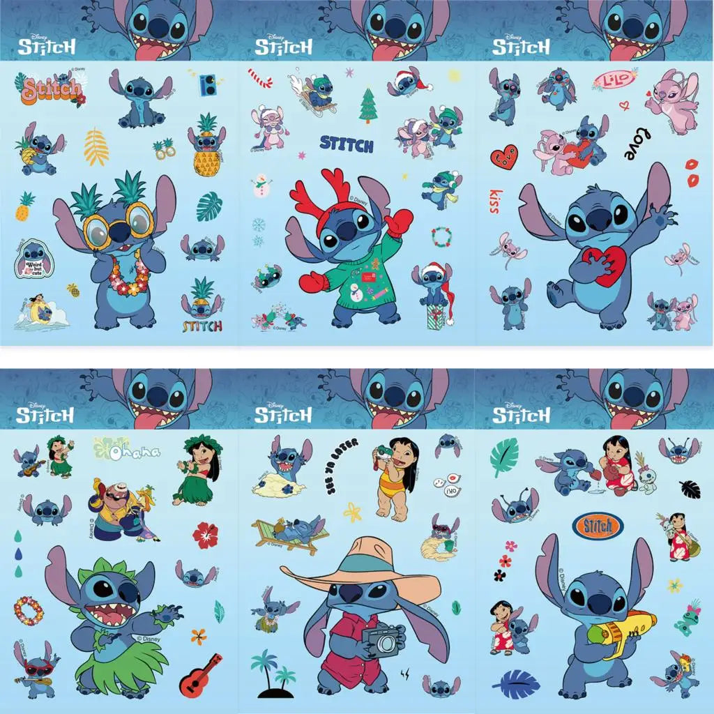 32Sheets Children DIY Puzzle Sticker Cartoon Stitch Character Assemble Stickers Kids Toys Boys Girls Gifts