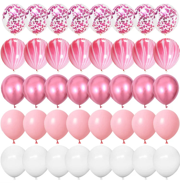 40pcs 12inch Rose Gold Confetti Latex Balloons Happy Birthday Party Decorations Kids Adult Boy Girl Baby Shower Wedding Supplies
