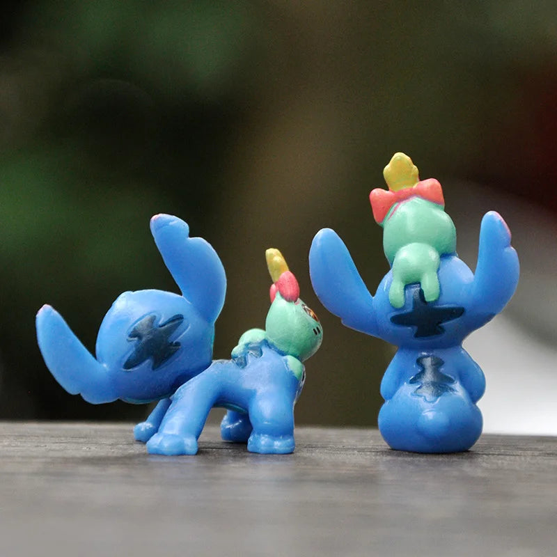 Miniso 6-Pack Lilo & Stitch Cartoon Cute Character Models Collection Anime Tabletop Decorations Birthday Cake Decorations Kids T