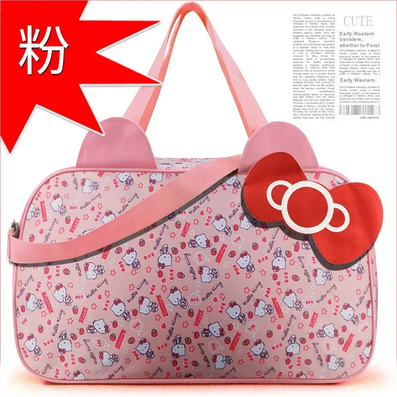 Sanrio Oxford cloth messenger bag hello kitty cartoon travel luggage storage bag girl shoulder bag gym handbag