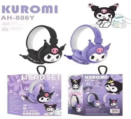 Sanrio Bluetooth Headphone Hello Kitty Wireless Headsets Cartoon Mic Foldable Lightweight Earphone for Phones Laptop Gift Pink