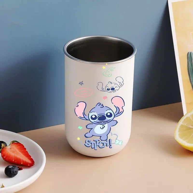 New Lilo & Stitch Cartoon Animation Creative Stainless Steel Mouthwash Cup Fashionable Personality High-Looking Toothbrush Cup