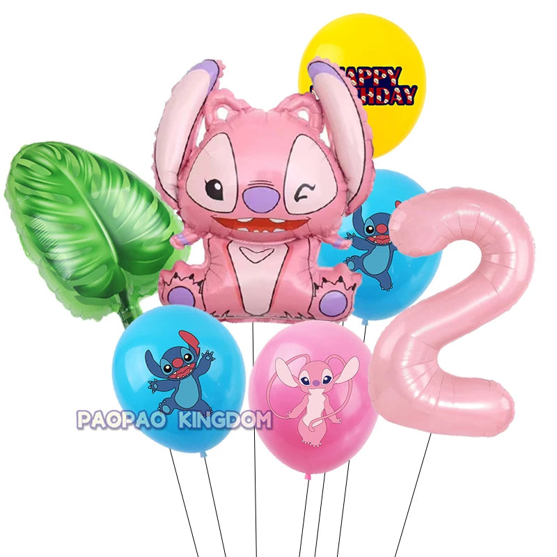 Lilo Stitch 32inch Number Foil Balloons Stitch Birthday Party Supplies Children Balloons Baby Shower Decoration Supplies