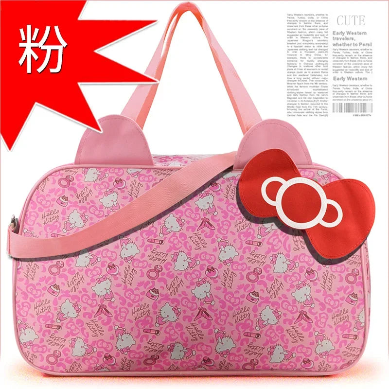 Sanrio Oxford cloth messenger bag hello kitty cartoon travel luggage storage bag girl shoulder bag gym handbag