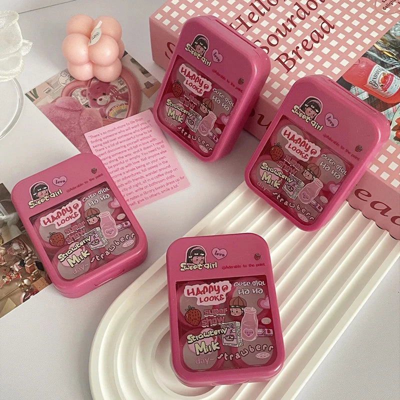 1pcs Cute Mini Contact Lenses Case Kit For Girls Travel Portable Contact Lens Box Contact Lens Storage Container