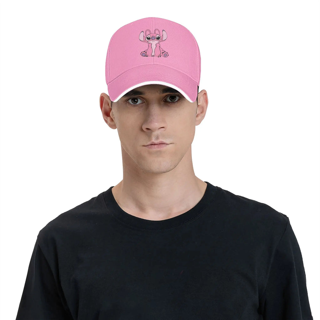 Stitch Angel Lilo Baseball Caps Vintage Kawaii Anime  Sandwich Cap for Men Women Adjustable Dad Hat Outdoor