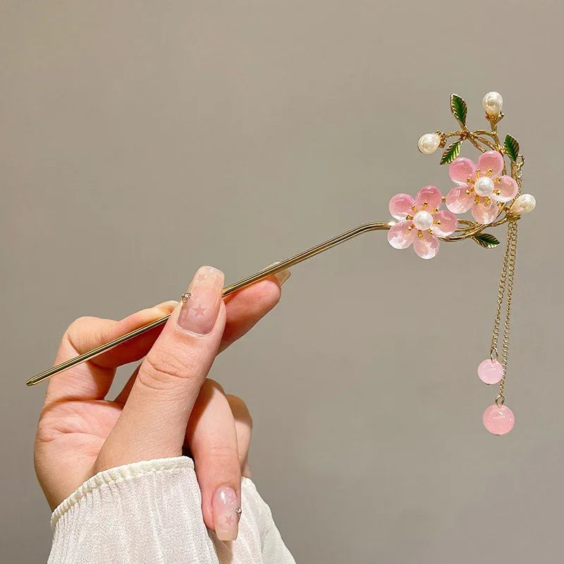Retro Antique Tassel Phoenix Student Pearl Rhinestone Butterfly Hair Stick Jewelry Wedding Hair Accessories Charm Metal Hairpins