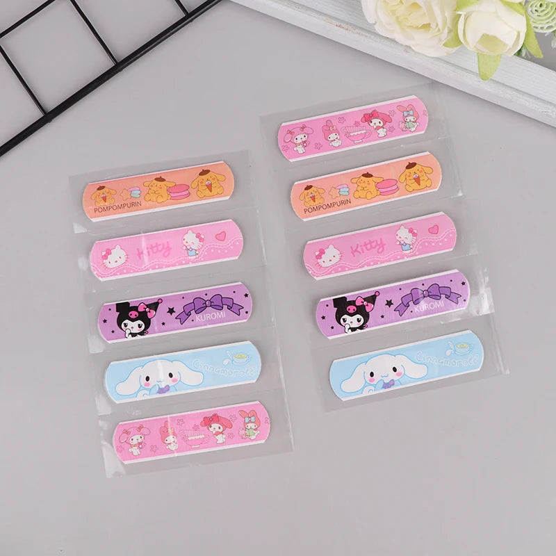 24Pcs Sanrio Cartoon Band Aid Waterproof Breathable Hemostasis Adhesive Bandages First Care Cuts Scratches Band-Aids For Kids