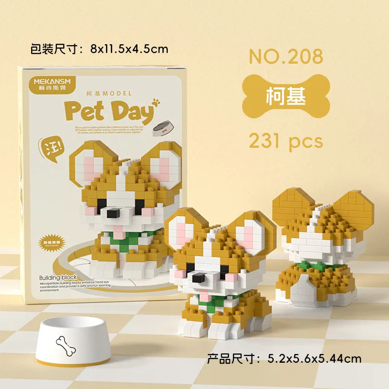 Cat Animal Brick Toy for Children Girls 8 To 10 Years Old Birthday Gifts Construction Block Set Mini Building Blocks Educational
