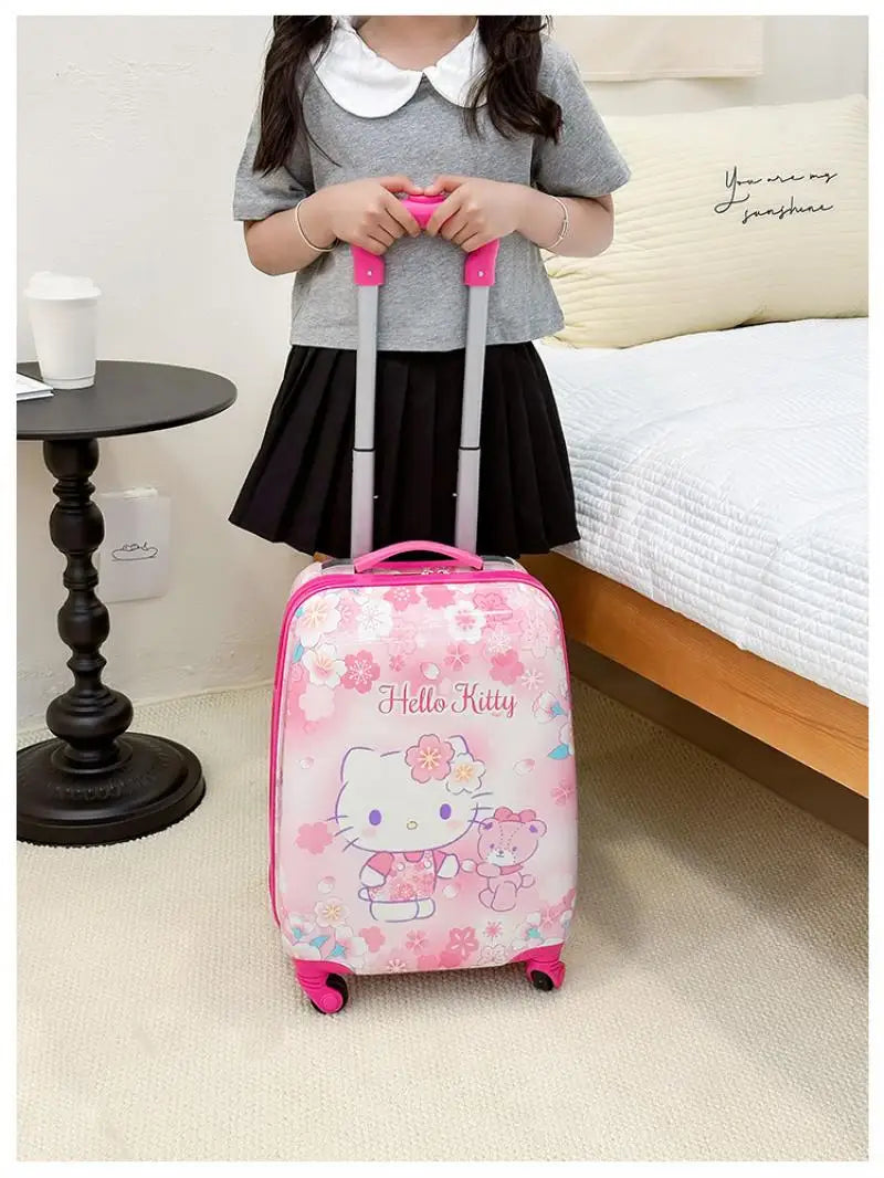 New 18-Inch Suitcase Kawaii Kuromi Kids Trolley Case Student Cartoon Luggage Girls Travel Portable Boarding Case Kids Toys Gift