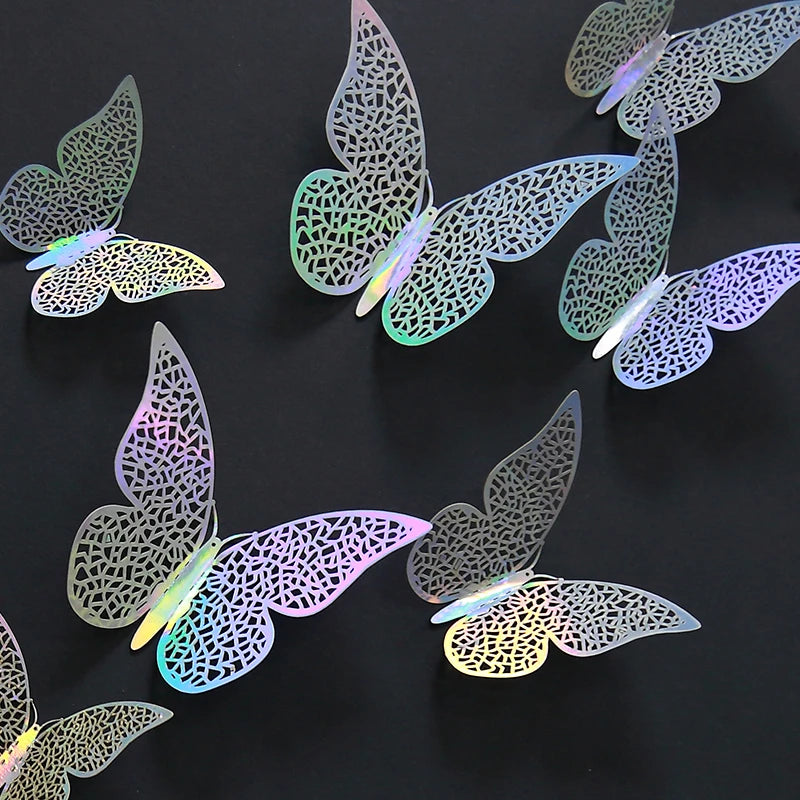 Iridescent Paper Leaf Snowflakes Garland Mermaid Birthday Tea Party Hanging Leaves Star Streamer Xmas New Year Banner Decoration
