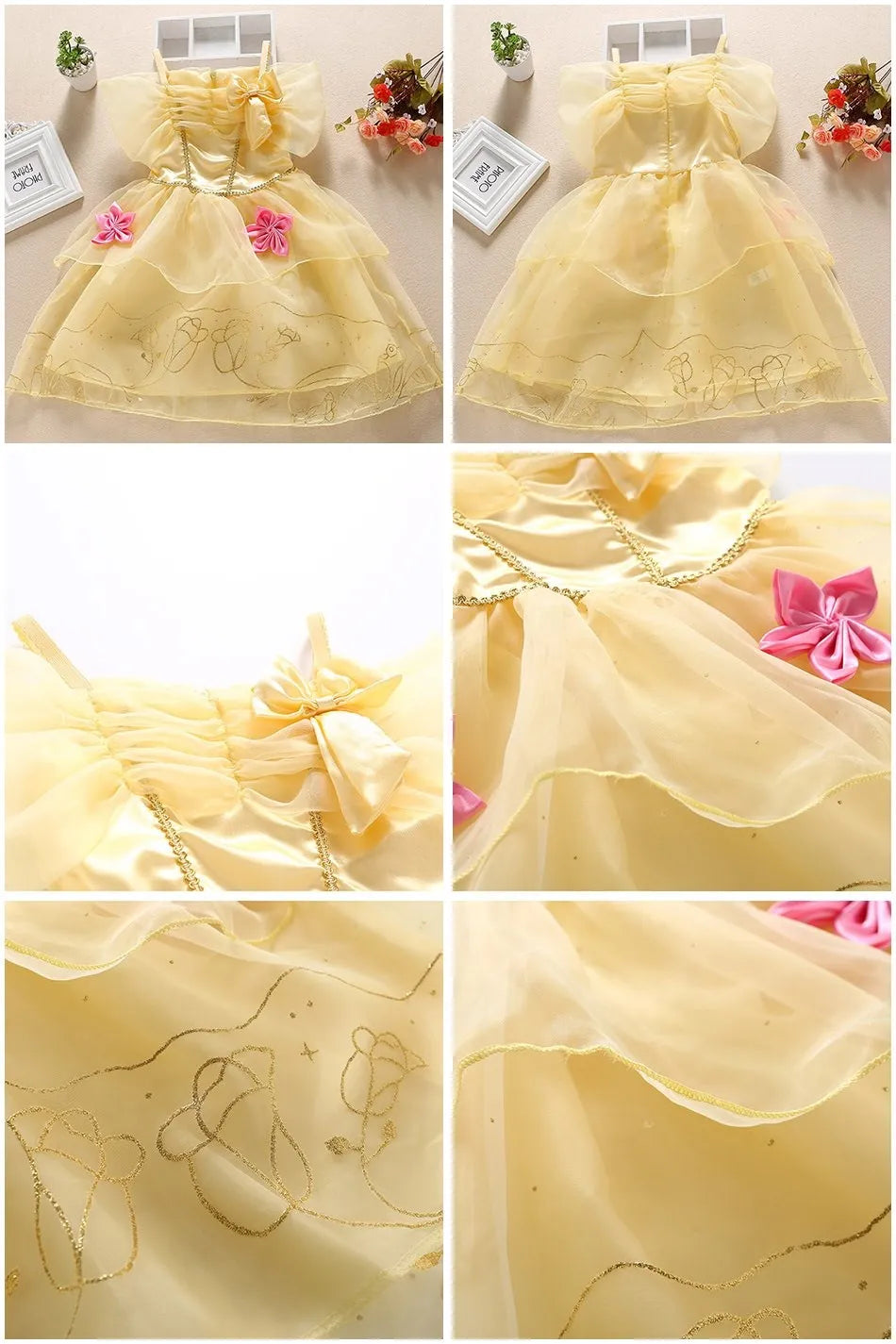 Children Princess Costume Party Fancy Flower Vestido New 2024 Christmas Birthday Carnival Dress Up Rapunzel Belle Disguise Frock