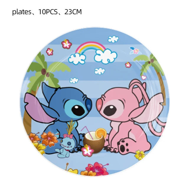 Lilo Stitch Birthday Party Decorations Disposable Tableware Include Plate Tablecloth Banner Balloon For Kid Baby Shower Supplies