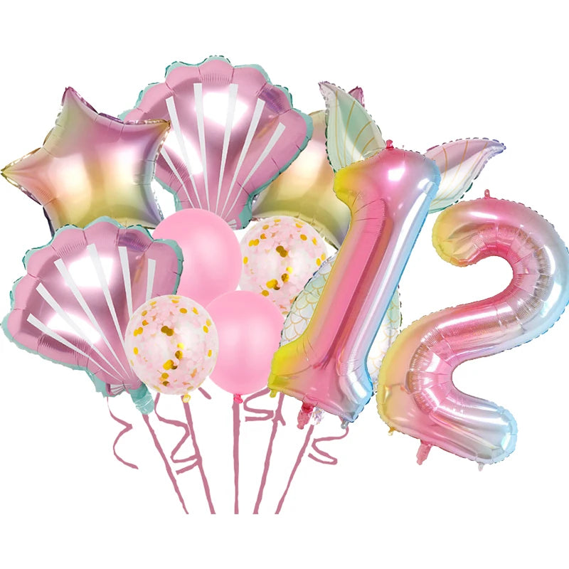 Mermaid Princes Birthday Party Decorations Disposable Tableware Gif Bag Foil Balloon Backdrop Decor Baby Shower Party Supplies