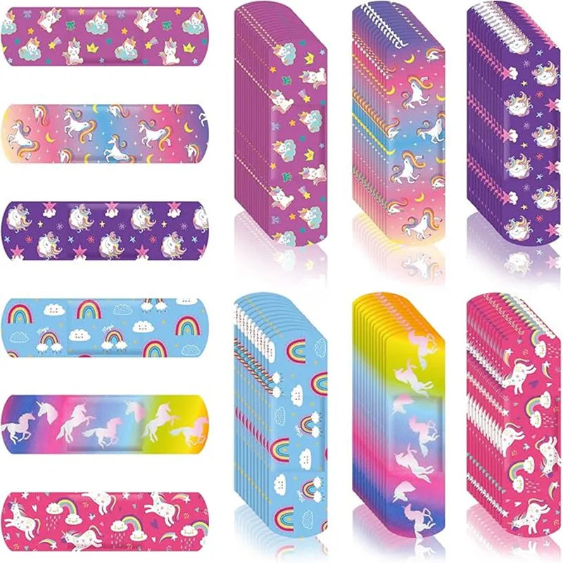 6 Styles  Bandages Cute Cartoon Unicorn Bandages for Girls Kawaii Variety Pack Comfortable Flexible Protection Care for Cuts