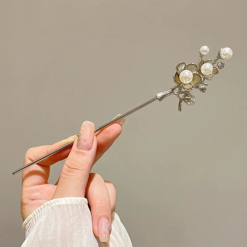 Retro Antique Tassel Phoenix Student Pearl Rhinestone Butterfly Hair Stick Jewelry Wedding Hair Accessories Charm Metal Hairpins