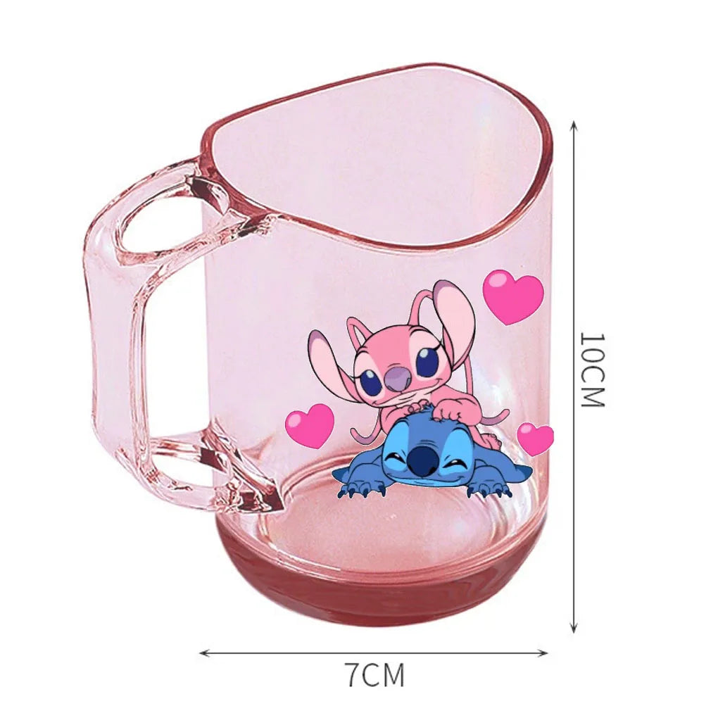 Stitch Lilo and Stitch animation peripheral cartoon printed transparent resin mouthwash and toothbrush cup anti-fall water cup