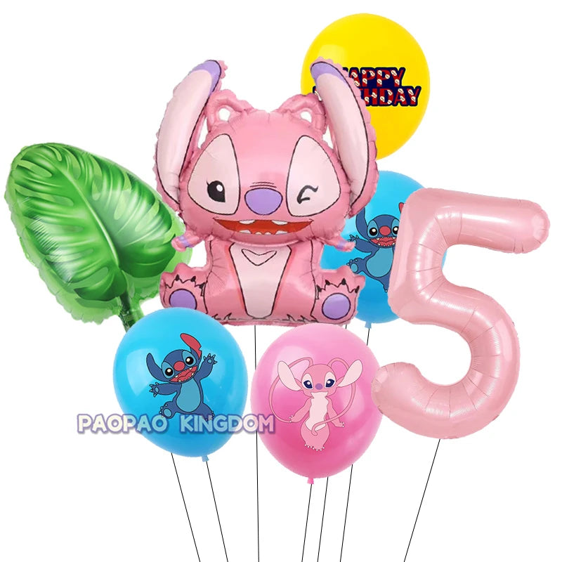 Lilo Stitch 32inch Number Foil Balloons Stitch Birthday Party Supplies Children Balloons Baby Shower Decoration Supplies