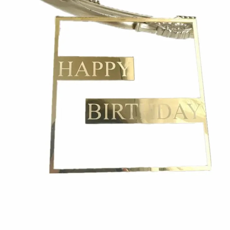 Ins Gold Happy Birthday Cake Toppers Birthday Girl Acrylic Kids Birthday Party Cake Topper Baby Shower Gift Dessert Decoration