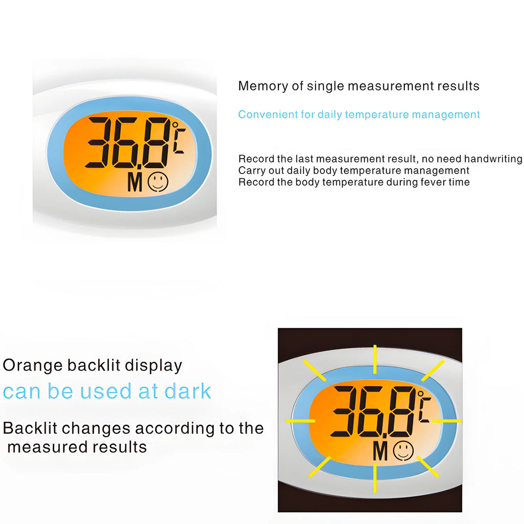 8 Seconds Backlit Fever Thermometer Medical Household Digital LCD Medical Fast Measure Kids Baby Child Adult Body Soft