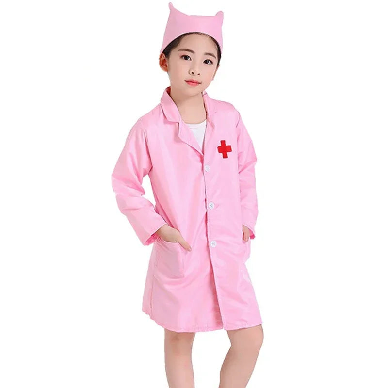 Children Doctors Nurses Kindergartens Professional Practitioners Role Dressing Performance Costume White Coat Festival Costumes