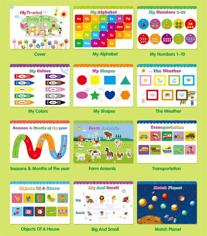 Montessori Busy Book For Kids 2 3 4 Years Preschool Kids Learning Toys Toddlers Activity Book Montessori Baby Toys Book