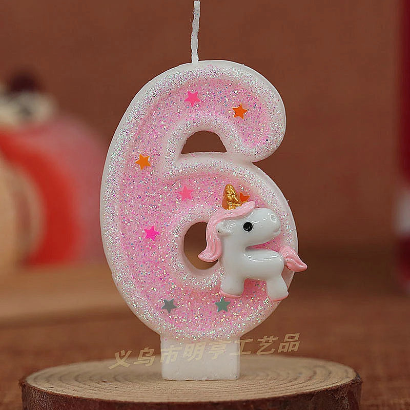 Sparklers Birthday Candle 1 Years Pink Unicorn Original Birthday Candles for Cake Blue Children's Birthday Candle