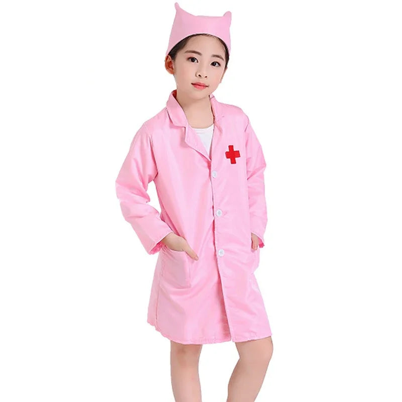 Children Doctors Nurses Kindergartens Professional Practitioners Role Dressing Performance Costume White Coat Festival Costumes