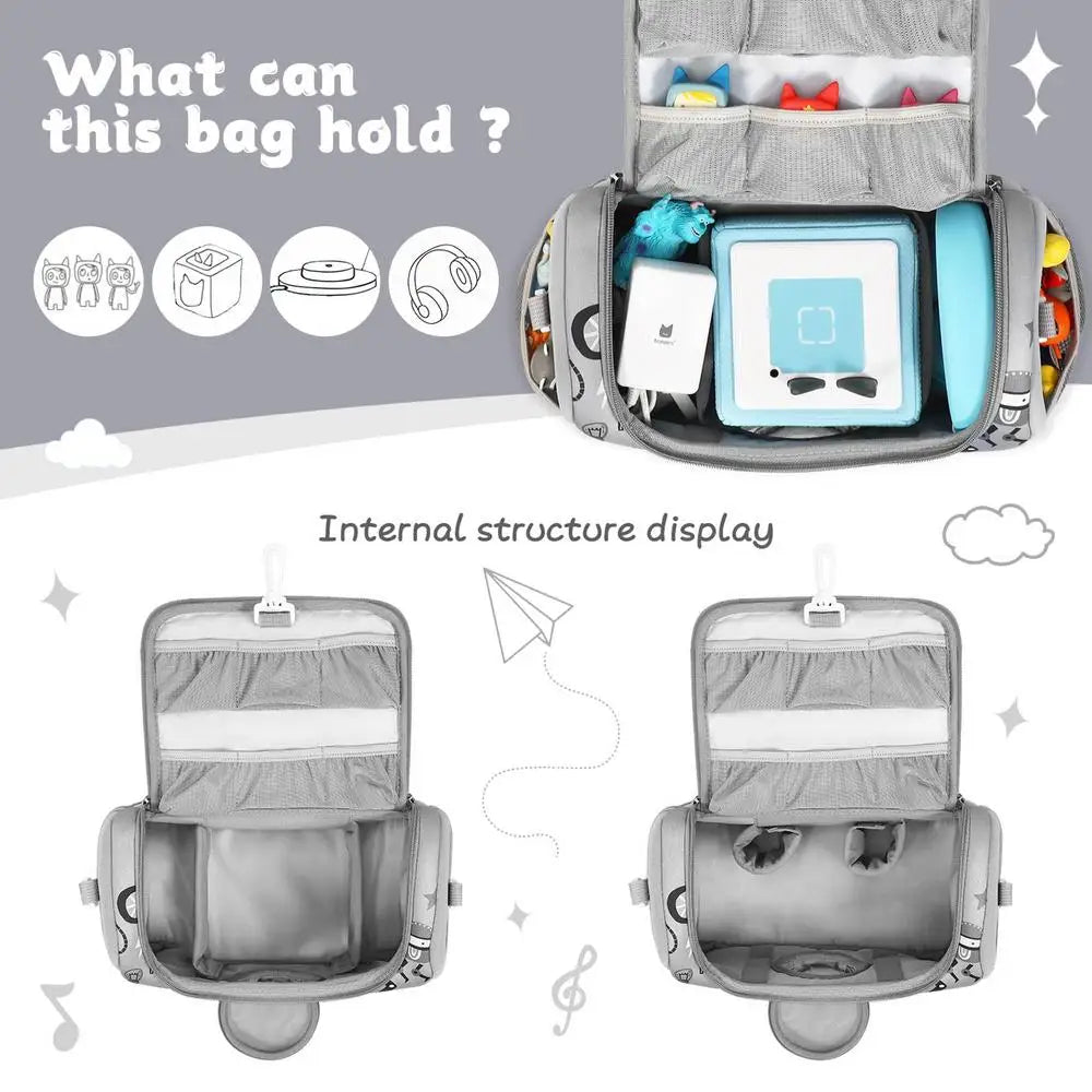 Musical Toy Storage Bag Portable Carrying Bag for Toniebox Audio Player Carrying Box for Kids Doll Headphone Charging Station