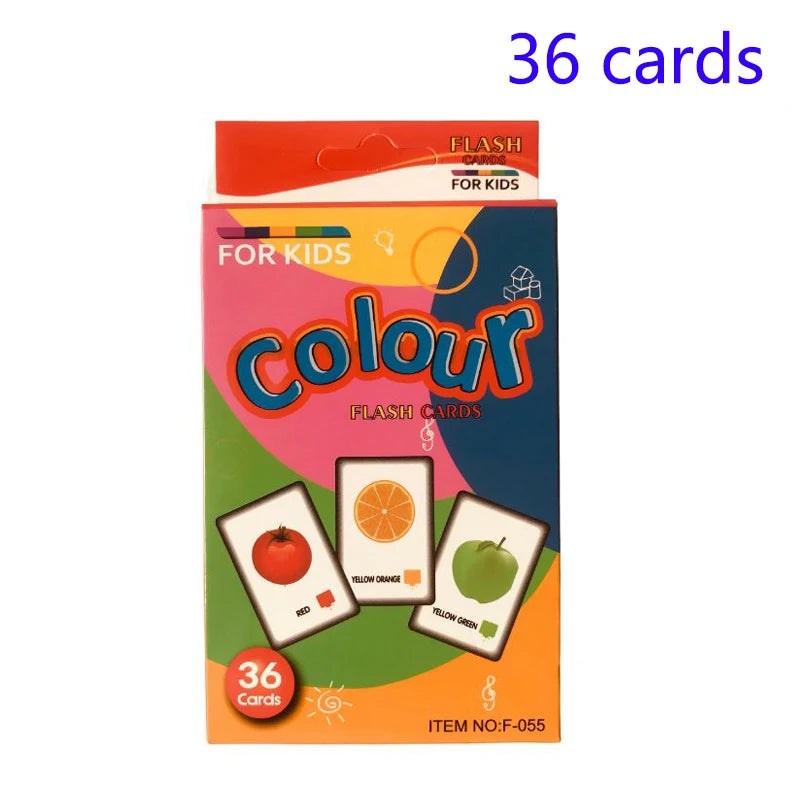 36pcs Children Cognition Cards Body Parts Animal Fruits Double Side Flashcards Montessori Baby Kids Early Educational Toys Gifts