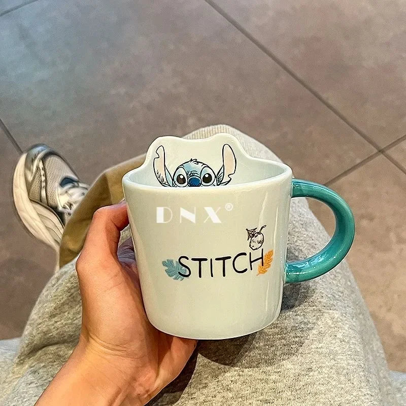 Best Selling Lilo & Stitch Creative Casual Ceramic Mug Office Desk Bedroom Restaurant Boys and Girls Birthday Gift Drinking Cup