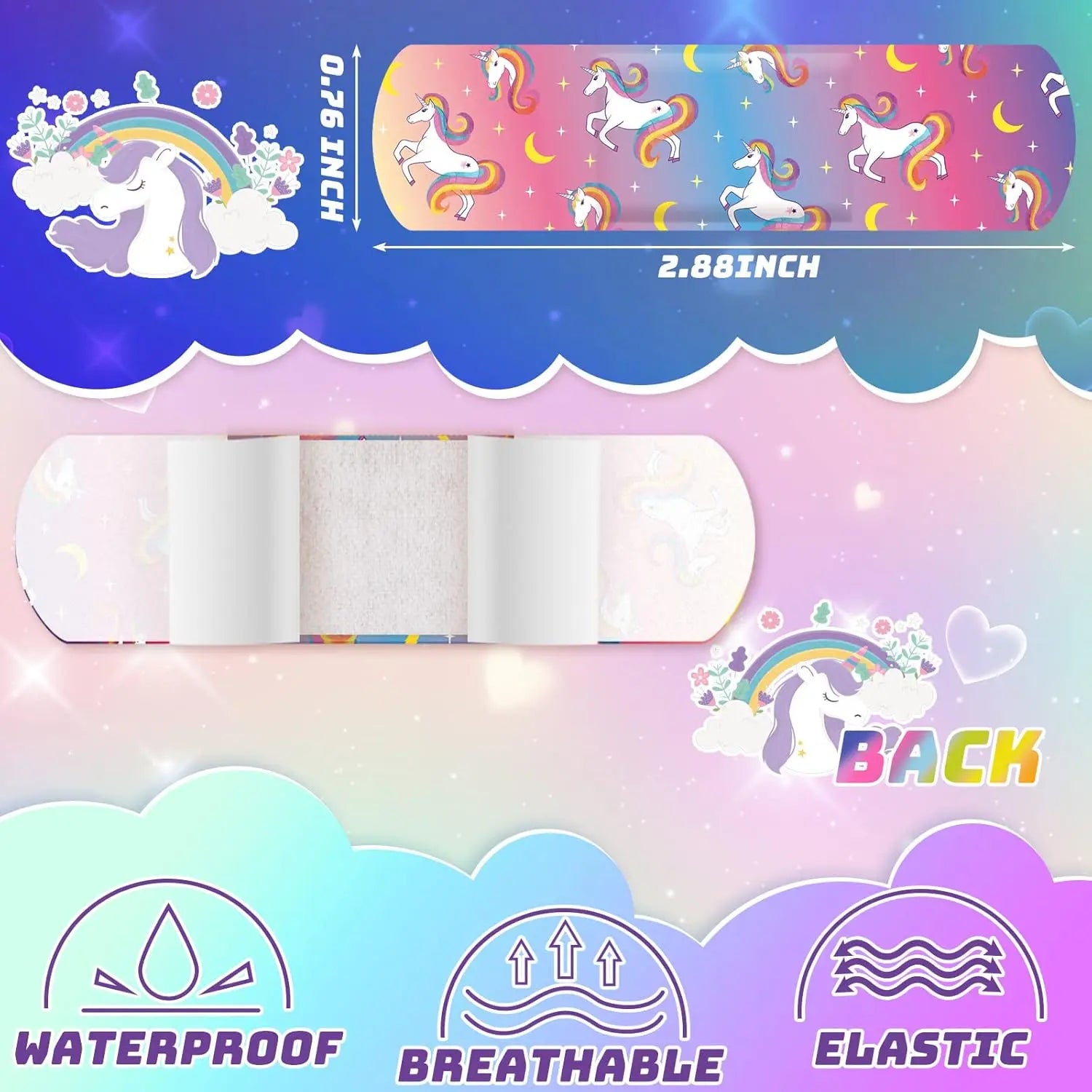 6 Styles  Bandages Cute Cartoon Unicorn Bandages for Girls Kawaii Variety Pack Comfortable Flexible Protection Care for Cuts