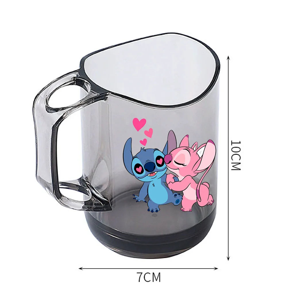 Stitch Lilo and Stitch animation peripheral cartoon printed transparent resin mouthwash and toothbrush cup anti-fall water cup