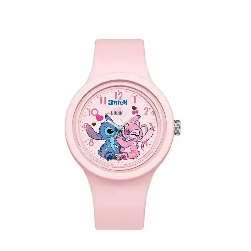 Cute Stitch Watch Cartoon Lilo & Stitch Kawaii Silicone Quartz Watch Anime Peripherals Children Birthday Gifts Boys Toys