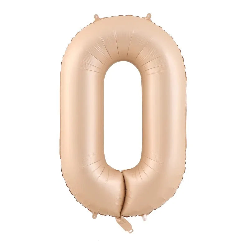 32/40Inch Cream Color Number Balloons 1-9 Large Digital Foil Helium Ball Girl Kids Adult Happy Birthday Party Decoration Wedding