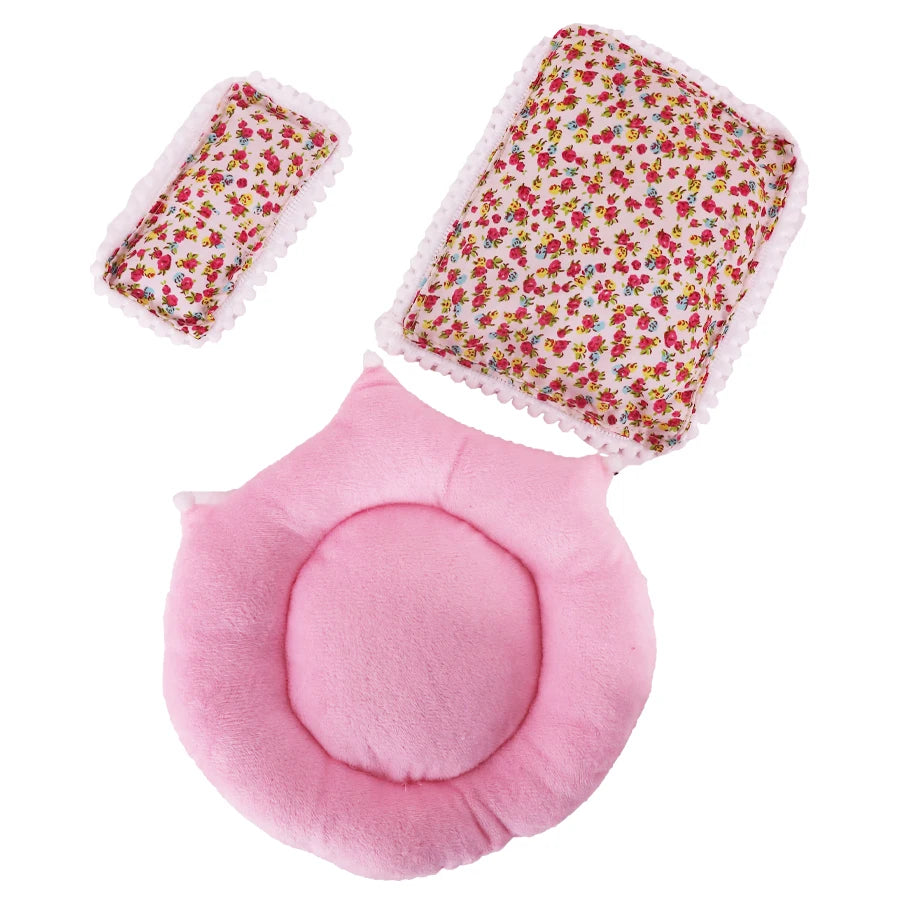 17cm Mini Doll's Accessories Set For Labubu Doll Pop 3Pcs/Set Bed+Quilt+Pillow Pajamas Sleeping Bag Dollhouse Gift,Girl's Toys