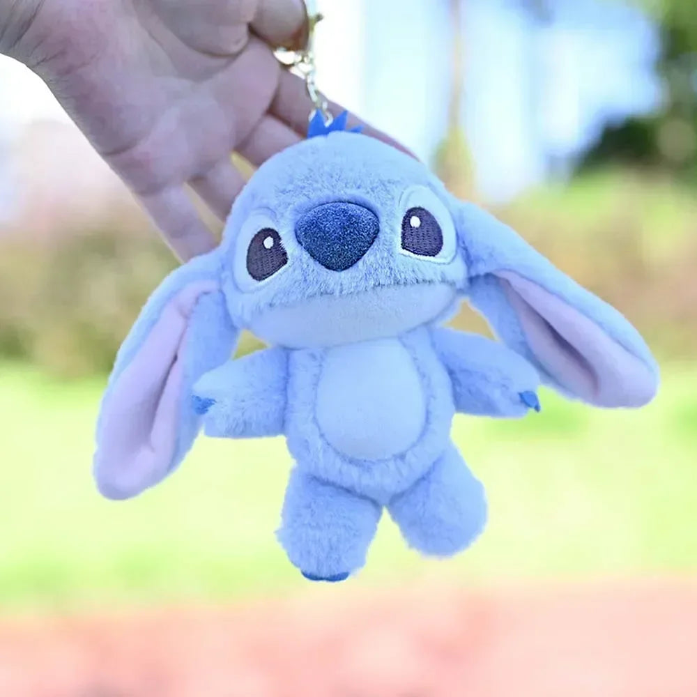 Kawaii Stitch Plush Keychain Toy Lovely Lilo & Stitch Doll Angel Plushies Cute Stuffed Bag Pendant Girls Birthday Gift